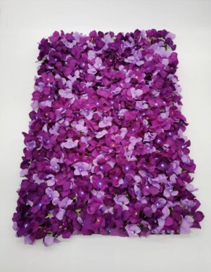 Silk Hydrangea Flower Wall Panel (Purple) 12pcs or more = £5 each