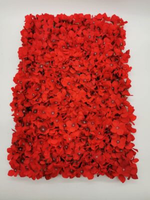 Silk Hydrangea Flower Wall Panel (Red) 12pcs or more = £5 each