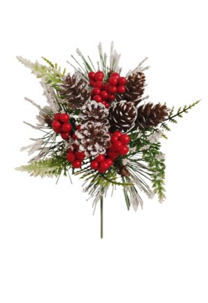 Pine Cone & Red Berry Pick X12pcs ( 12 x 65p or 72 x 55p)