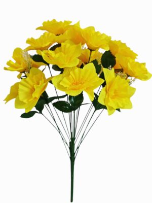54cm Large 18 Heads Daffodil Bush (Yellow)  (24pcs or more= £1.25 each)