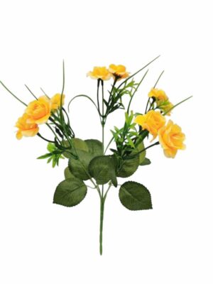 Small Bunch of Mini Rose-Yellow (24 Bushes/pack) 24 x 75p or 144 x 65p