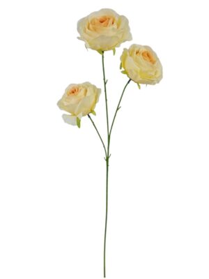 65cm 3 Heads Rose Lemon (24 or more = £0.85 each Before VAT)