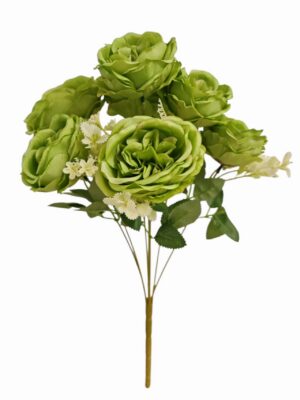 43cm Cabbage Rose Bush with Foliage Green (More than 12pcs=£1.75 each)