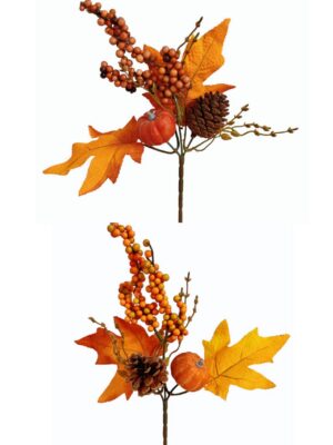 Autumn Mixed Pumpkin & Berry Pick Dark Orange/ Light Orange X12pcs ( 12 x 70p or 72 x 55p)