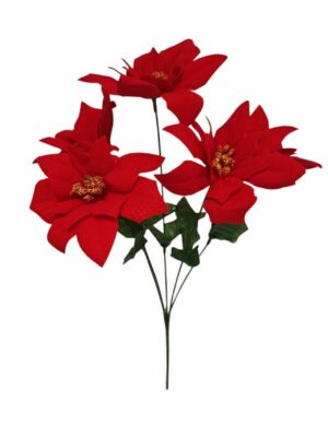 5 Heads Poinsattia Bush Red (24 Bunches / pack) 24 x 75p or 144 x 65p