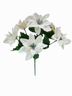 Small Velvet Poinsettia Bush Assorted Cream (24 Bunches / pack) 24 x 75p or 144 x 65p
