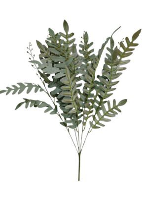 Artificial Locust Leaf Bush Green/Grey (More than 24pcs=£0.85 each)