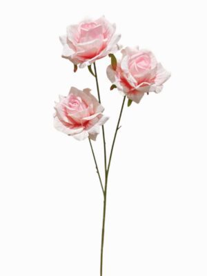 3 Heads Embossed Rose Spray Light Pink (24pcs or more = £0.85 each)