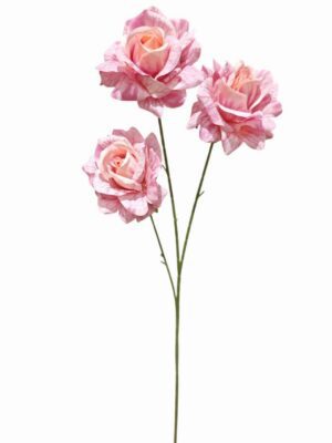 3 Heads Embossed Rose Spray Pink Mix (24pcs or more = £0.85 each)