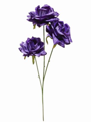 3 Heads Embossed Rose Spray Purple (24pcs or more = £0.85 each)