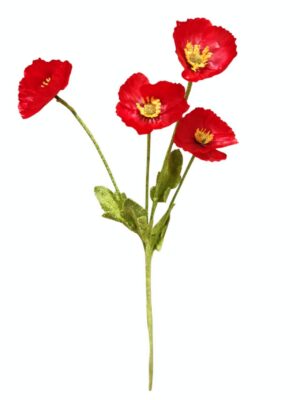 60cm Poppy Spray Red (More Than 24 = £0.40 each)