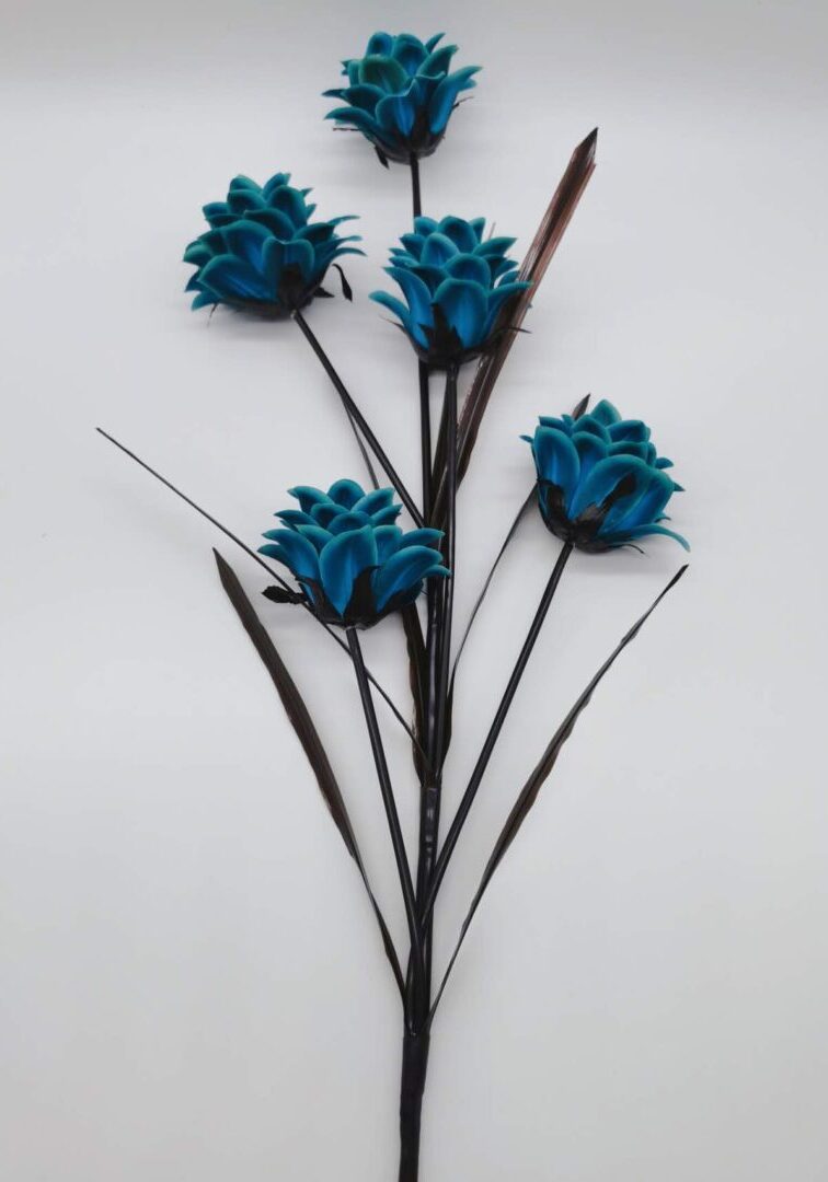Dragon Flower Teal Blue