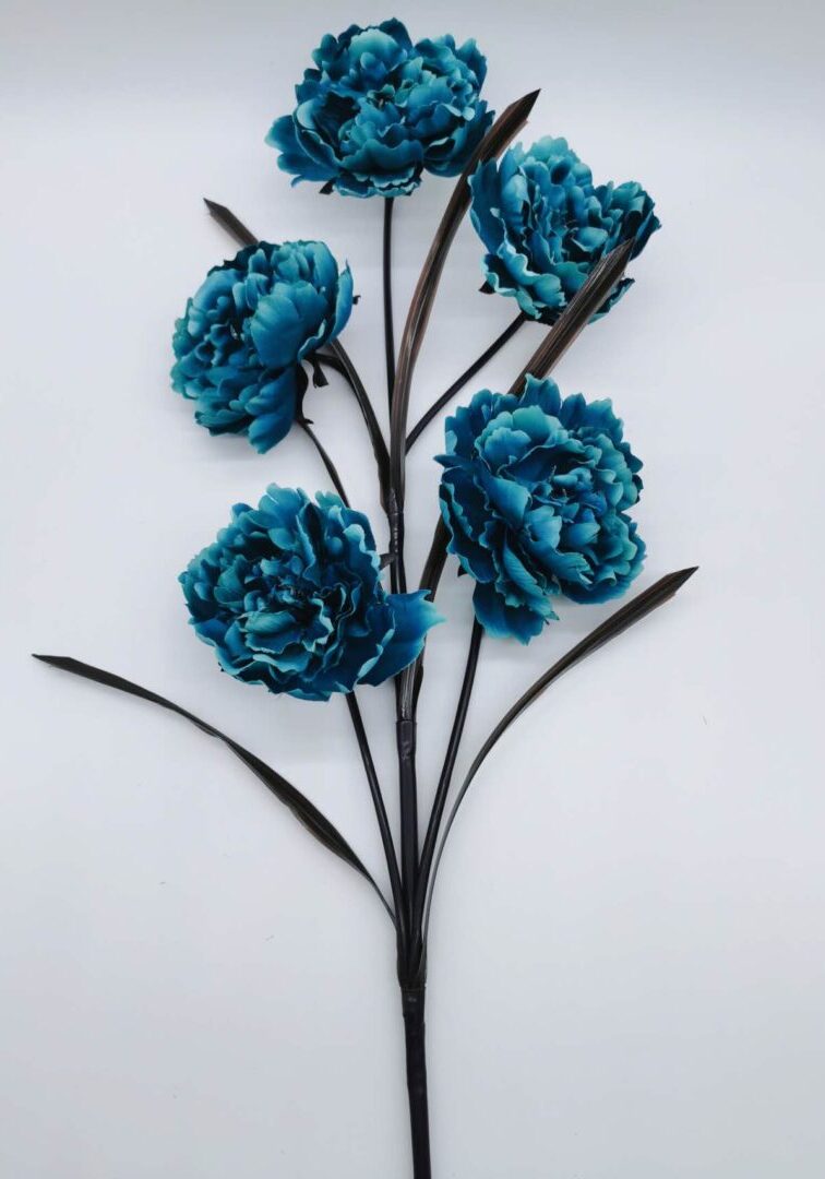 Peony Stem Teal Blue